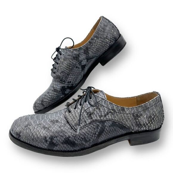 MAISON MARGIELA Gray Snakeskin Tie  Oxford Brogue Sz‎ 37.5 US 7 - Picture 2 of 14